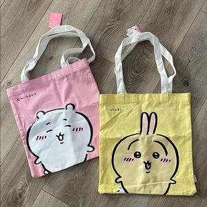 Chikawa Pink and Yellow Kids Tote Bags (2)